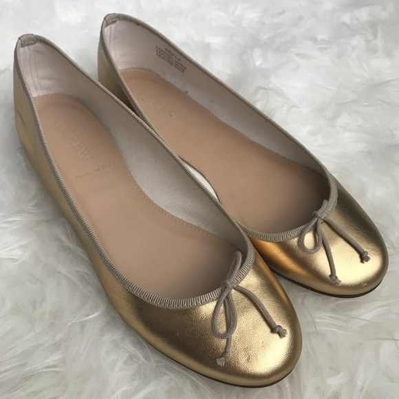 🥂2/$60 SALE🥂NWOT J. Crew Gold Ballet Flats - 7 - Picture 6 of 8